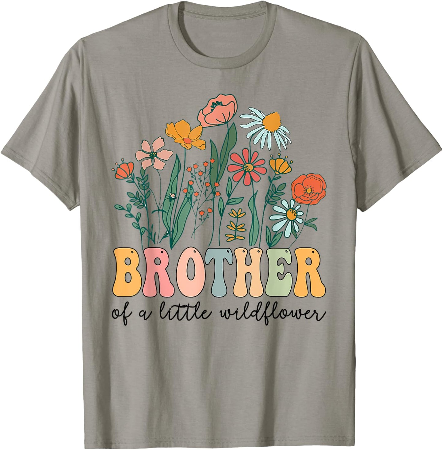 Brother Of The Little Wildflower Birthday Party Baby Shower T-Shirt - T-Shirt | Sand