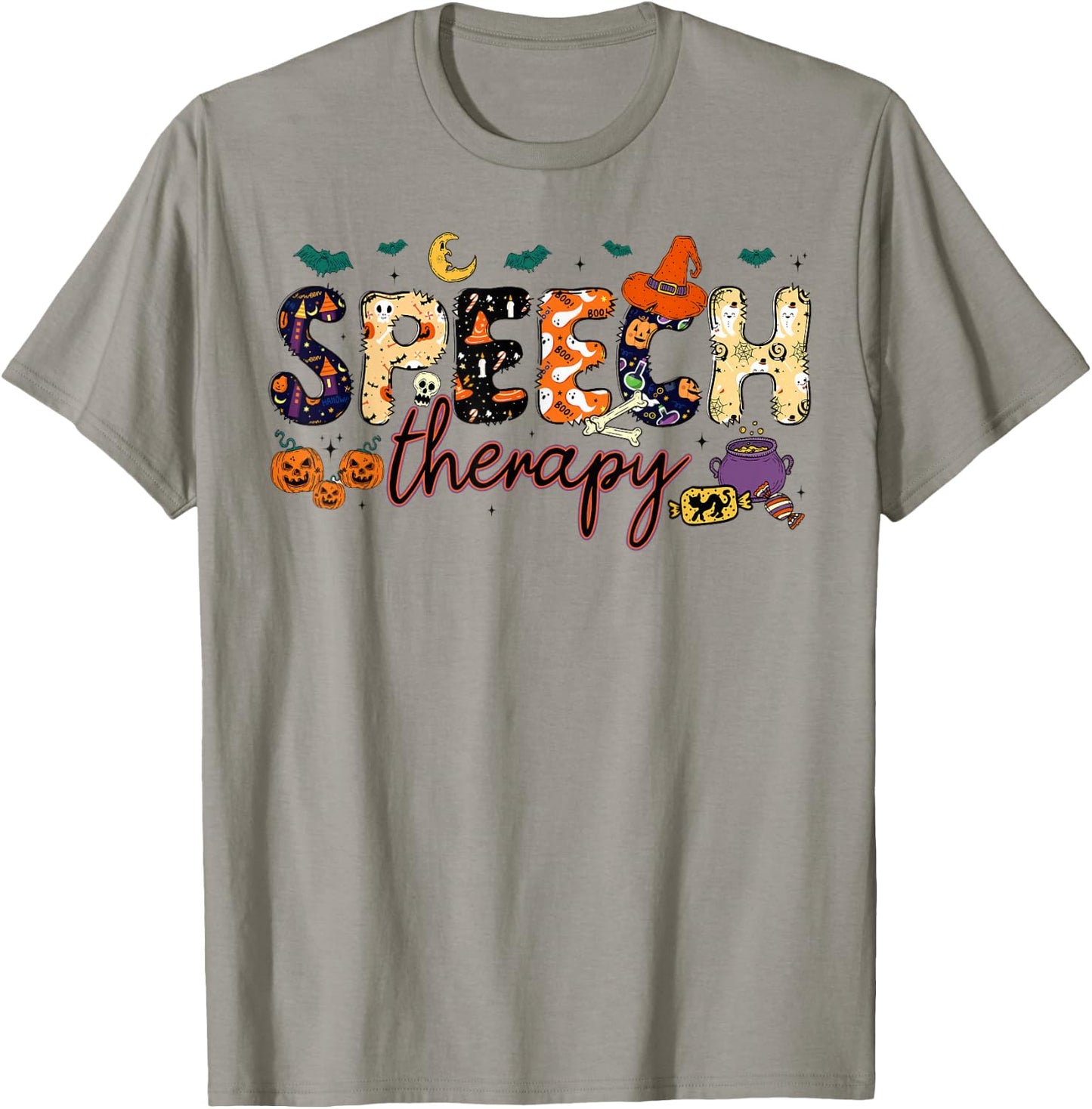 SLP Speech Language Pathologist Speech Therapist Halloween T-Shirt - T-Shirt | Sand