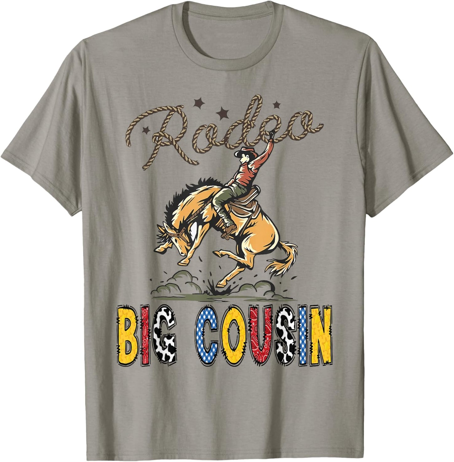 Rodeo Big Cousin Cowboy Cowgirl Birthday Kids Matching T-Shirt - T-Shirt | Sand