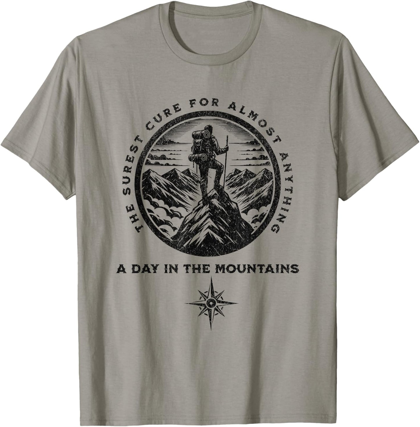 A Day in the Mountains - , men and kids Cool Hiking T-Shirt - T-Shirt | Sand