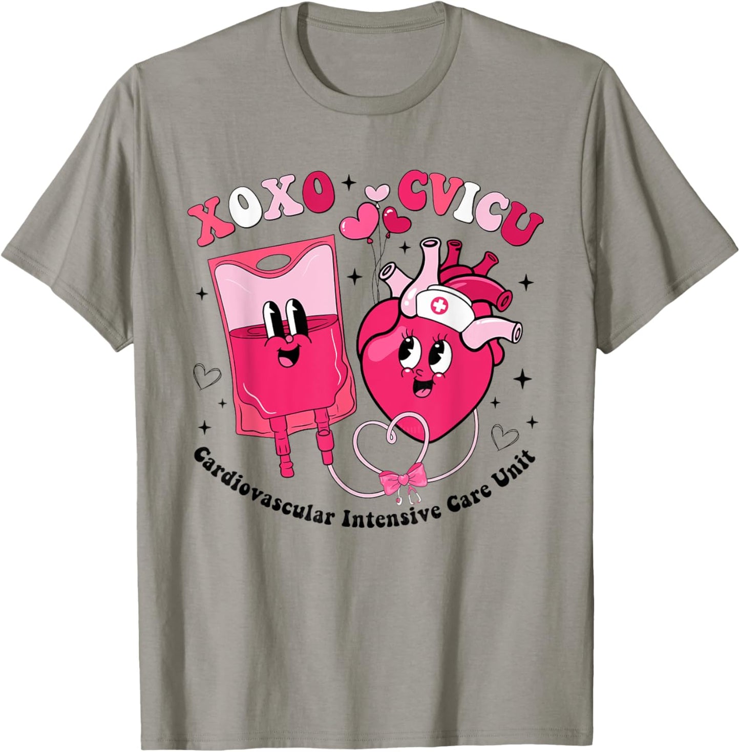 CVICU Valentine's Day Cardiac Nurse Valentine Cardiovascular T-Shirt - T-Shirt | Sand