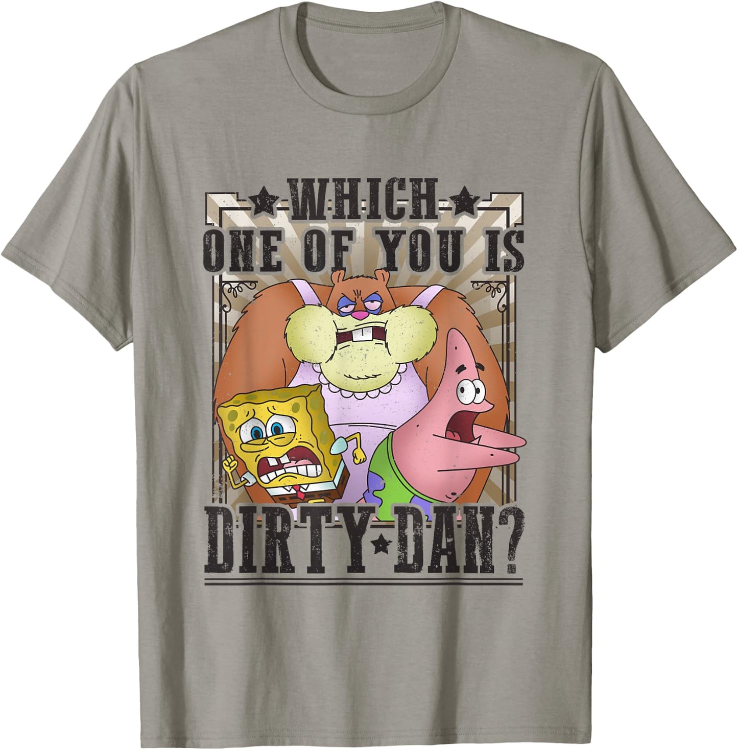 SpongeBob SquarePants Which One Of You Is Dirty Dan? Vintage T-Shirt - T-Shirt | Sand