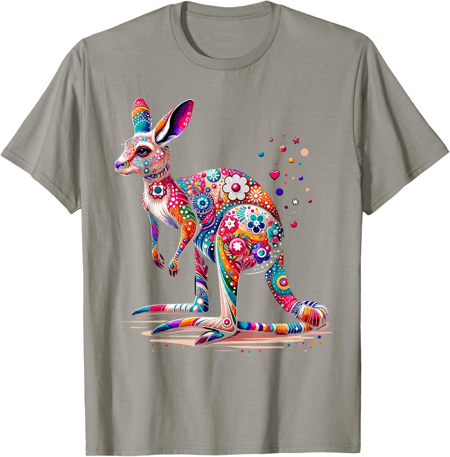 Hobicore Aesthetic Kangaroo Lover Shirt Colorful Kangaroo T-Shirt - T-Shirt | Sand