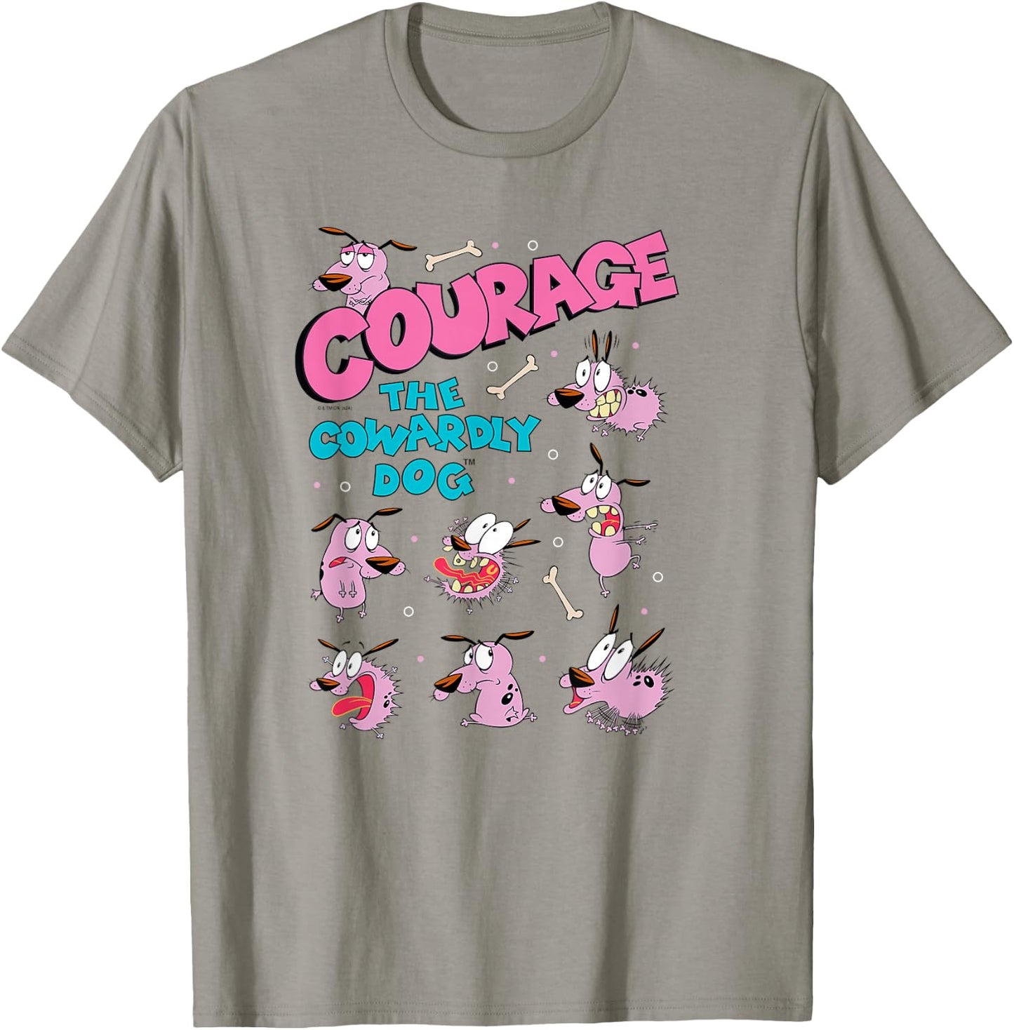 Courage The Cowardly Dog Moods of Courage Collage Cartoon T-Shirt - T-Shirt | Sand