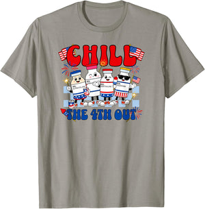 Funny Chill the 4th Out, Fourth of July Nurse T-Shirt - T-Shirt | Sand