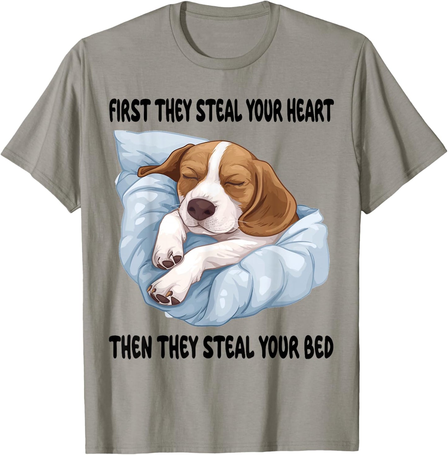 Beagle Sleeping Pajamas Nightgown T-Shirt - T-Shirt | Sand