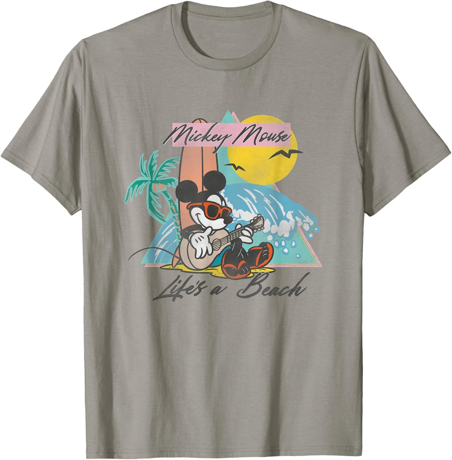 Disney Mickey And Friends Mickey Mouse Life's A Beach Logo T-Shirt - T-Shirt | Sand