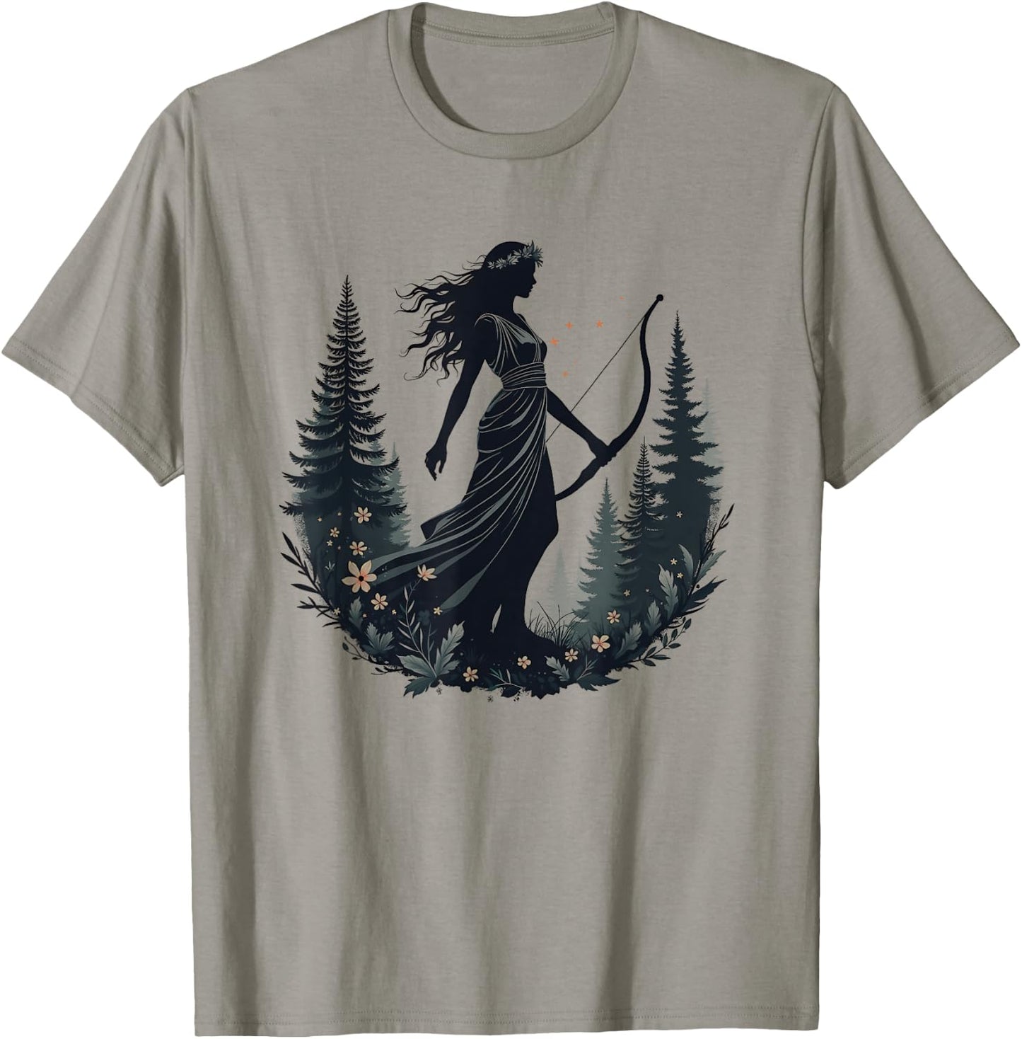 Agema Apparel Artemis Ancient Greek Goddess Greek Mythology T-Shirt - T-Shirt | Sand