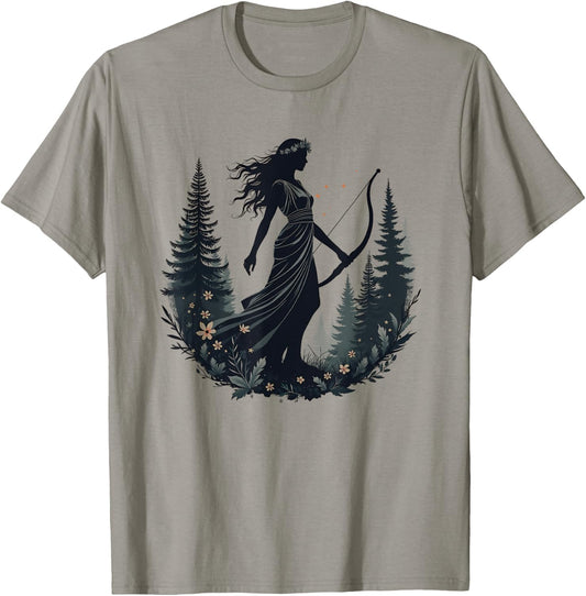 Agema Apparel Artemis Ancient Greek Goddess Greek Mythology T-Shirt - T-Shirt | Sand
