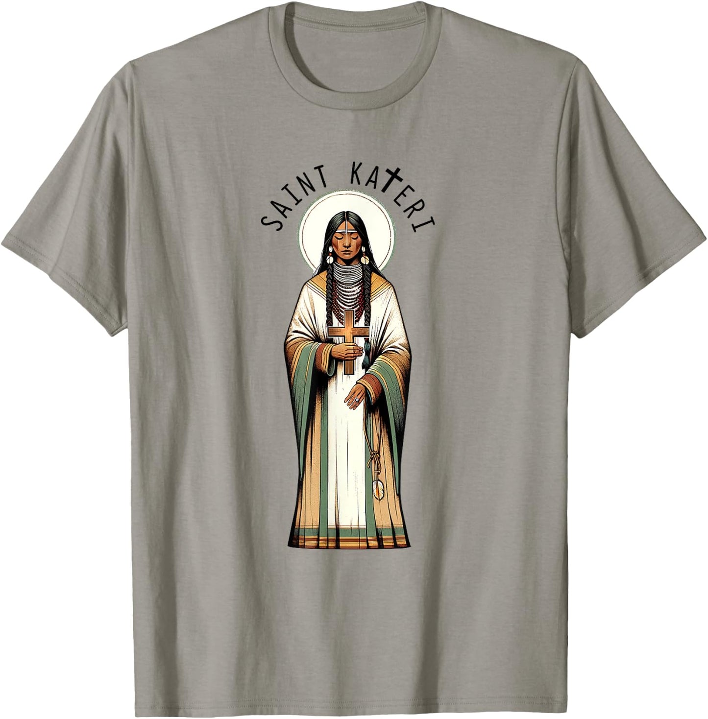 Catholic Lily Of The Mohawks Faith Saint Kateri Tekakwitha T-Shirt - T-Shirt | Sand