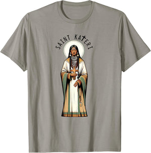 Catholic Lily Of The Mohawks Faith Saint Kateri Tekakwitha T-Shirt - T-Shirt | Sand