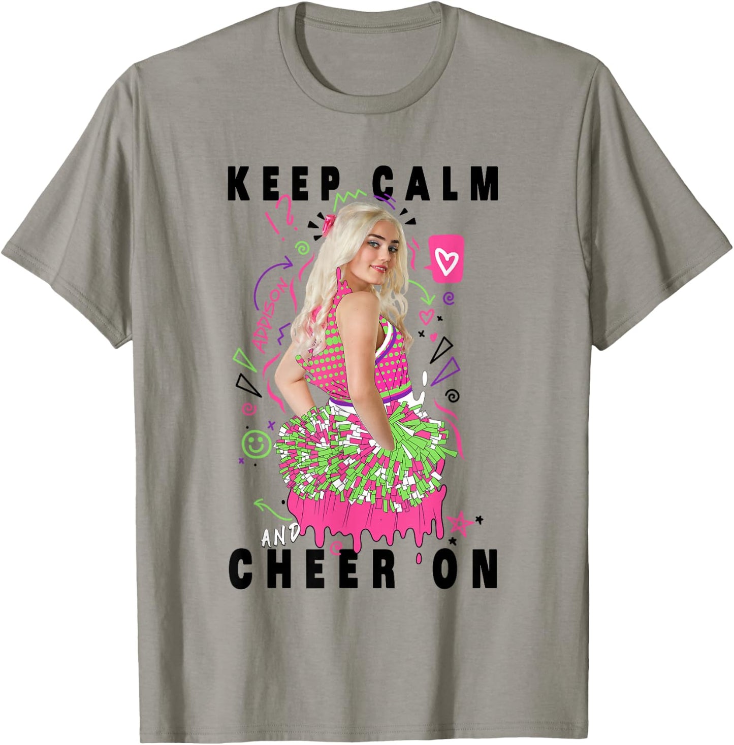 Disney Channel Zombies 2 Addison Keep Calm and Cheer On T-Shirt - T-Shirt | Sand