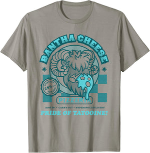 Star Wars Bantha Cheese Pizzeria Blue Milk Pizza Funny T-Shirt - T-Shirt | Sand