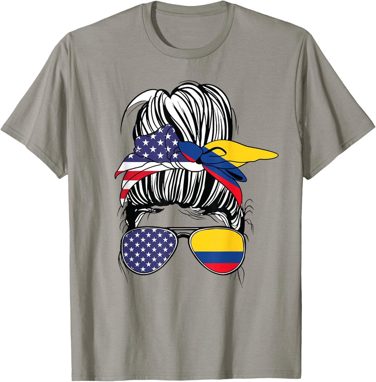Colombian American Heritage Colombia Women USA Girl Colombia T-Shirt - T-Shirt | Sand