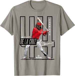 License Champs Elly De La Cruz | Cincinnati MLB Players League | MLBCRU4022 , Small, Red T-Shirt - T-Shirt | Sand