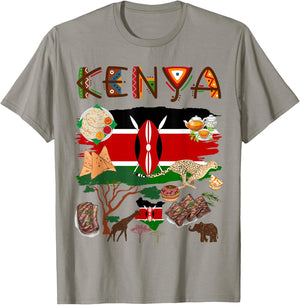 Kenya Flag Outfit Idea For Kids Kenya Food & Kenyan Flag T-Shirt - T-Shirt | Sand