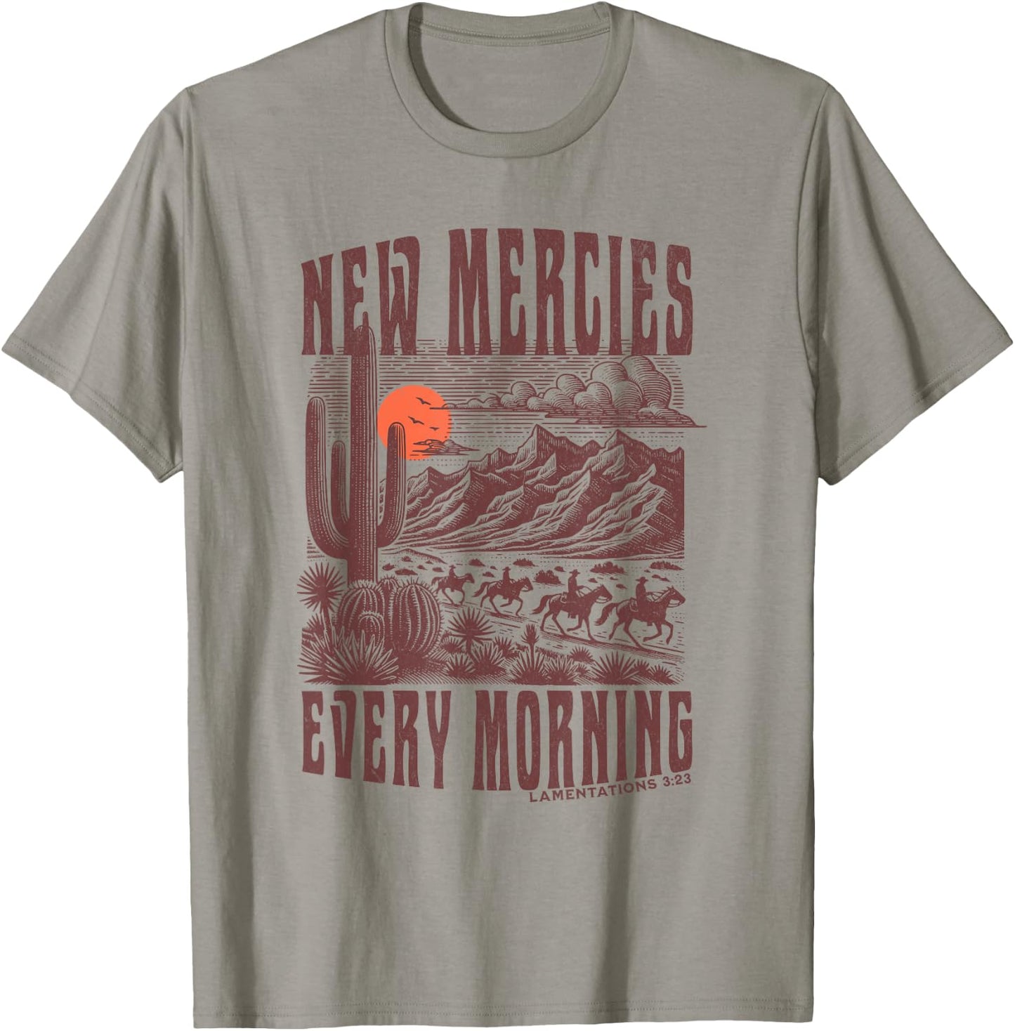 Boho Christian Bible Verse Trendy Jesus Southwest Cactus T-Shirt - T-Shirt | Sand