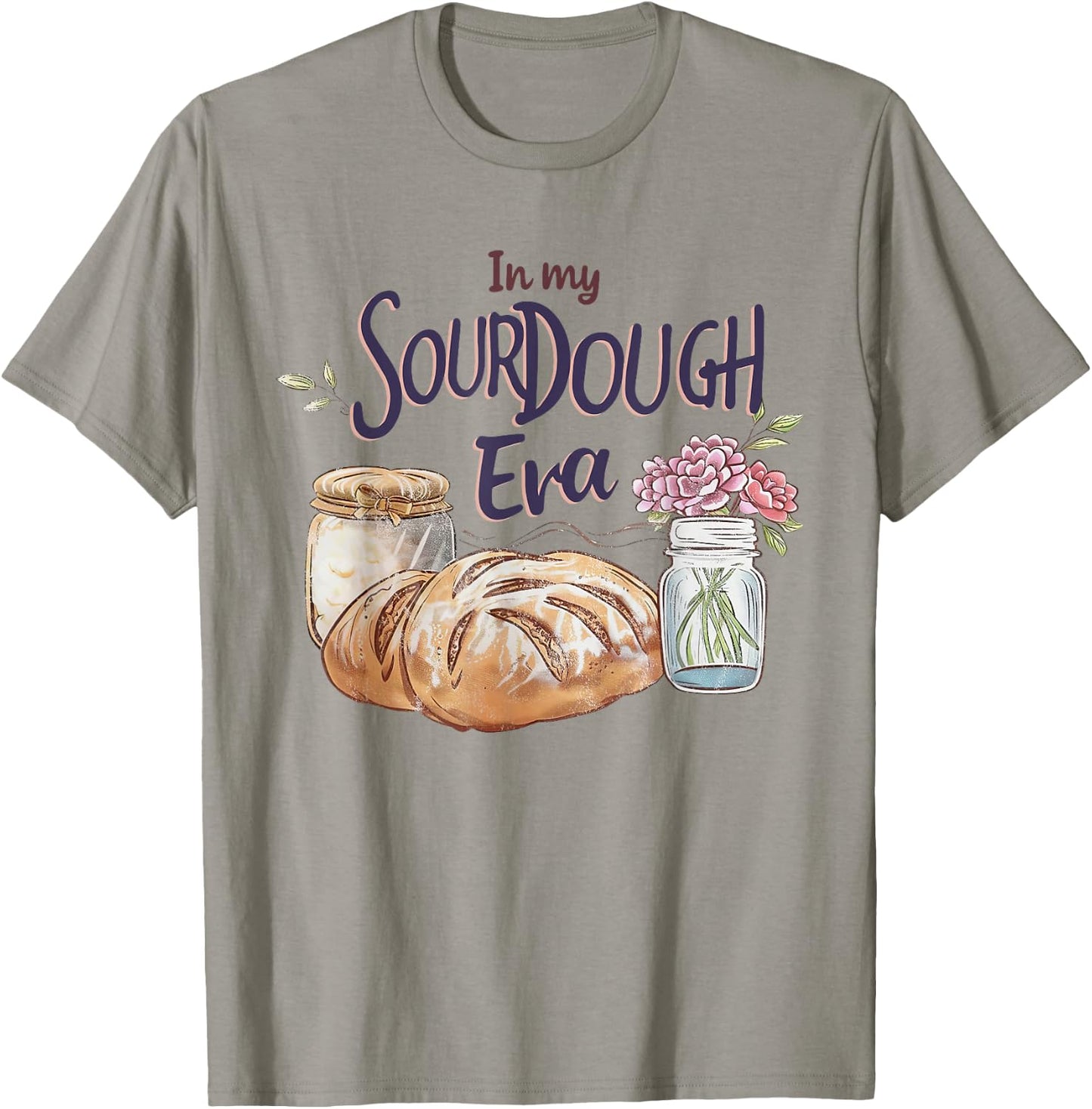Groovy In My Sourdough Era Funny Pun In My Bread Making T-Shirt - T-Shirt | Sand
