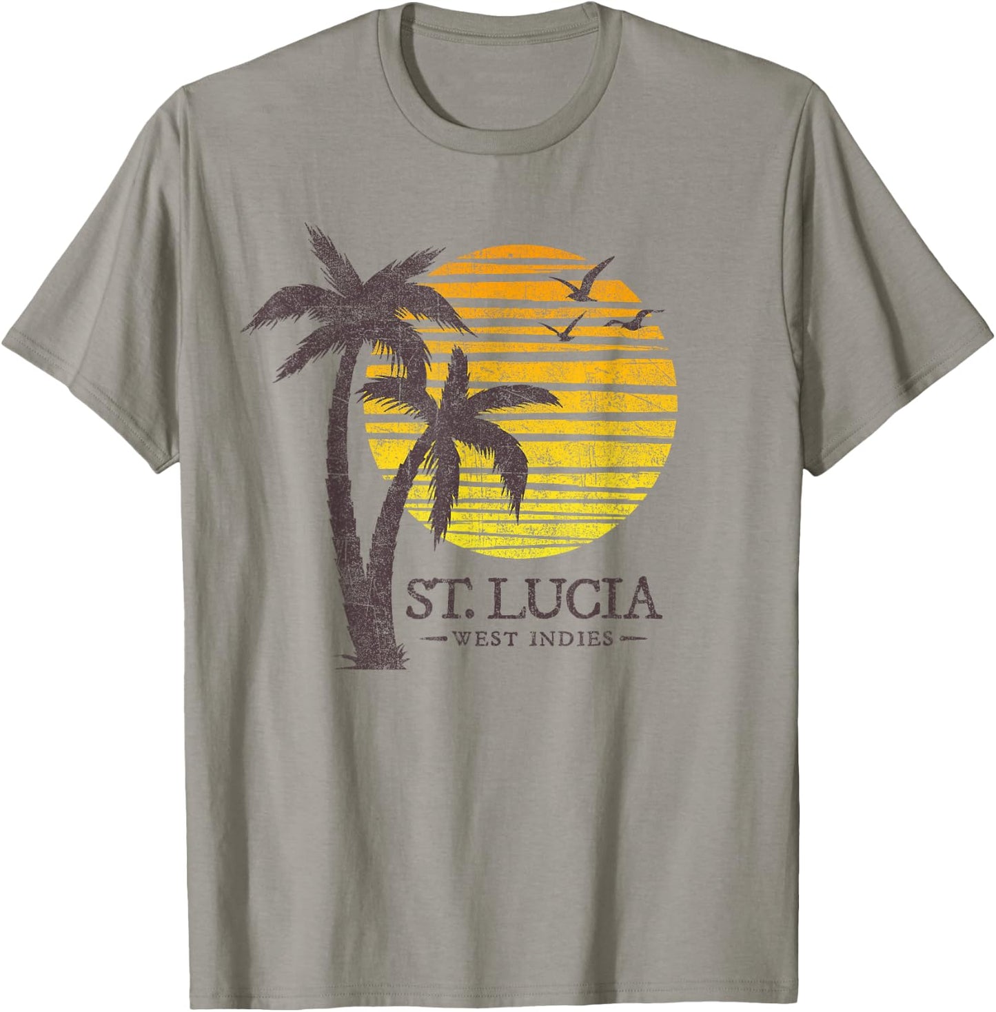 Retro St Lucia Beach Sunset Boys Girls Souvenir T-Shirt - T-Shirt | Sand