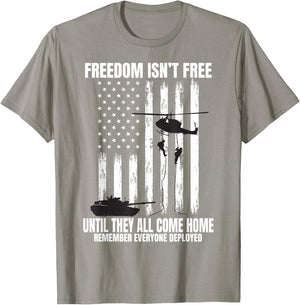 Remember Everyone Deployed Red Friday Military American Flag Women Kids Men T-Shirt - T-Shirt | Sand