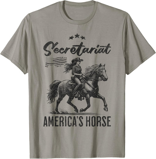 Funny Secretariat America's Horse quote Vintage Horse Racing T-Shirt - T-Shirt | Sand