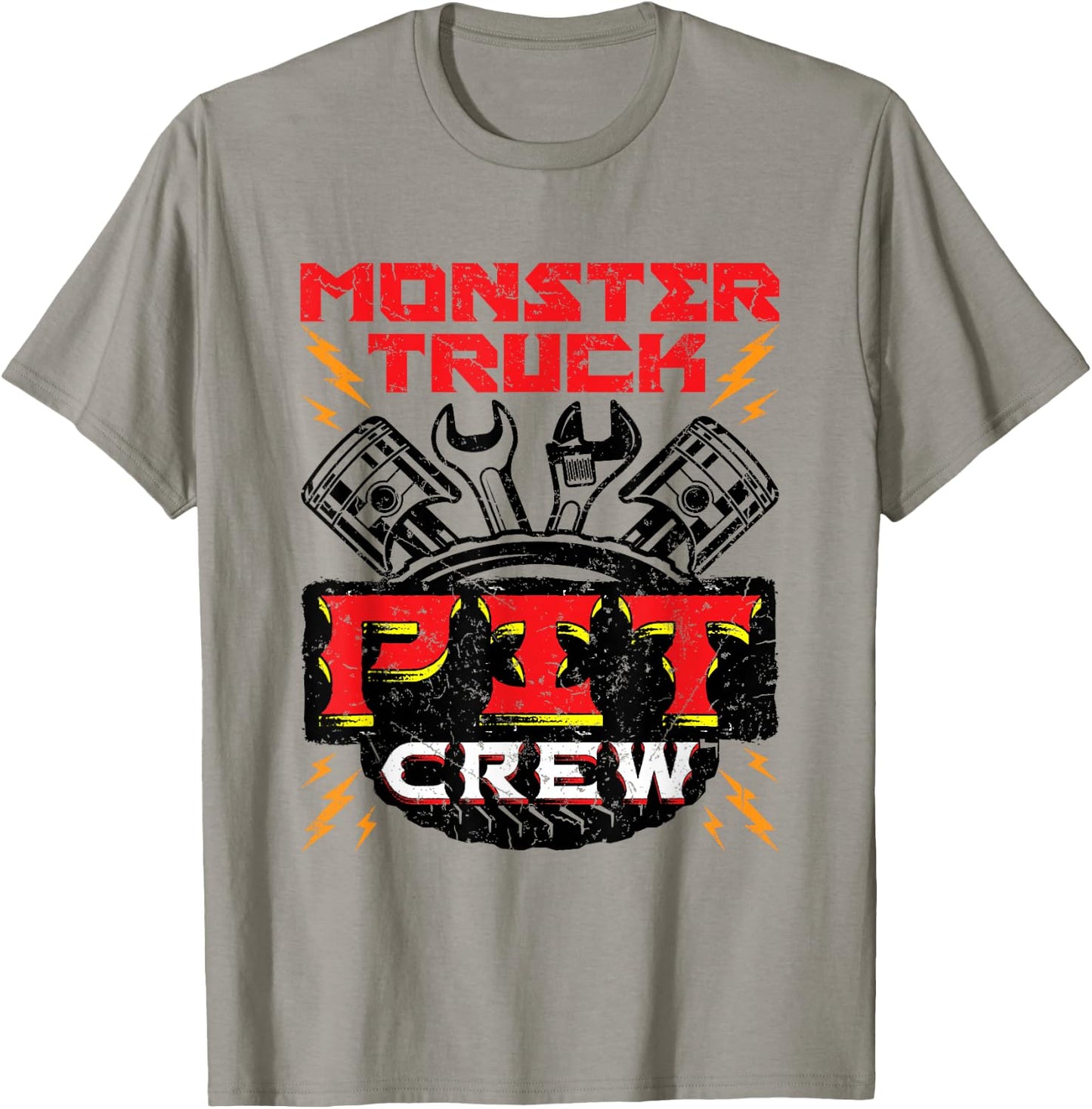 Monster Truck Pit Crew Men Boys Rally T-Shirt - T-Shirt | Sand