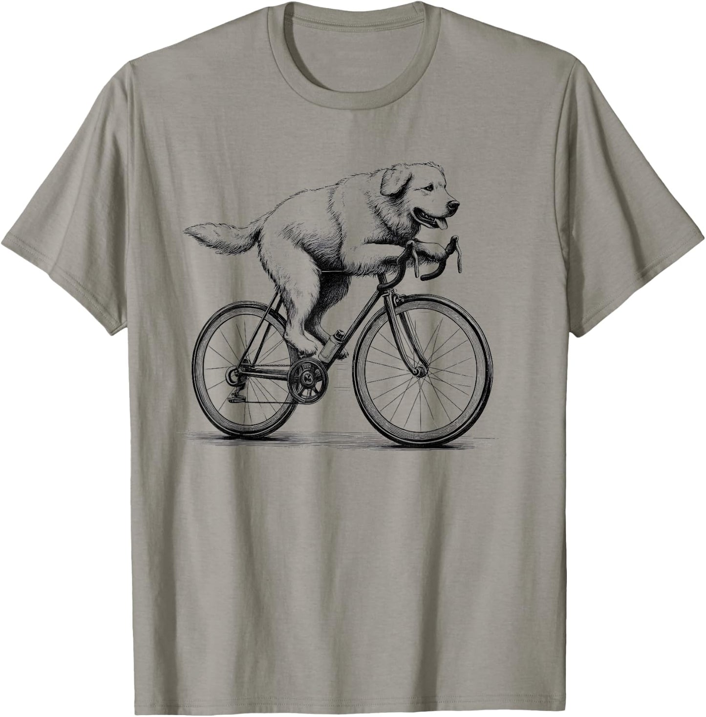 Golden Retriever Riding A Bike Bicycle Cycling Biker Lover T-Shirt - T-Shirt | Sand