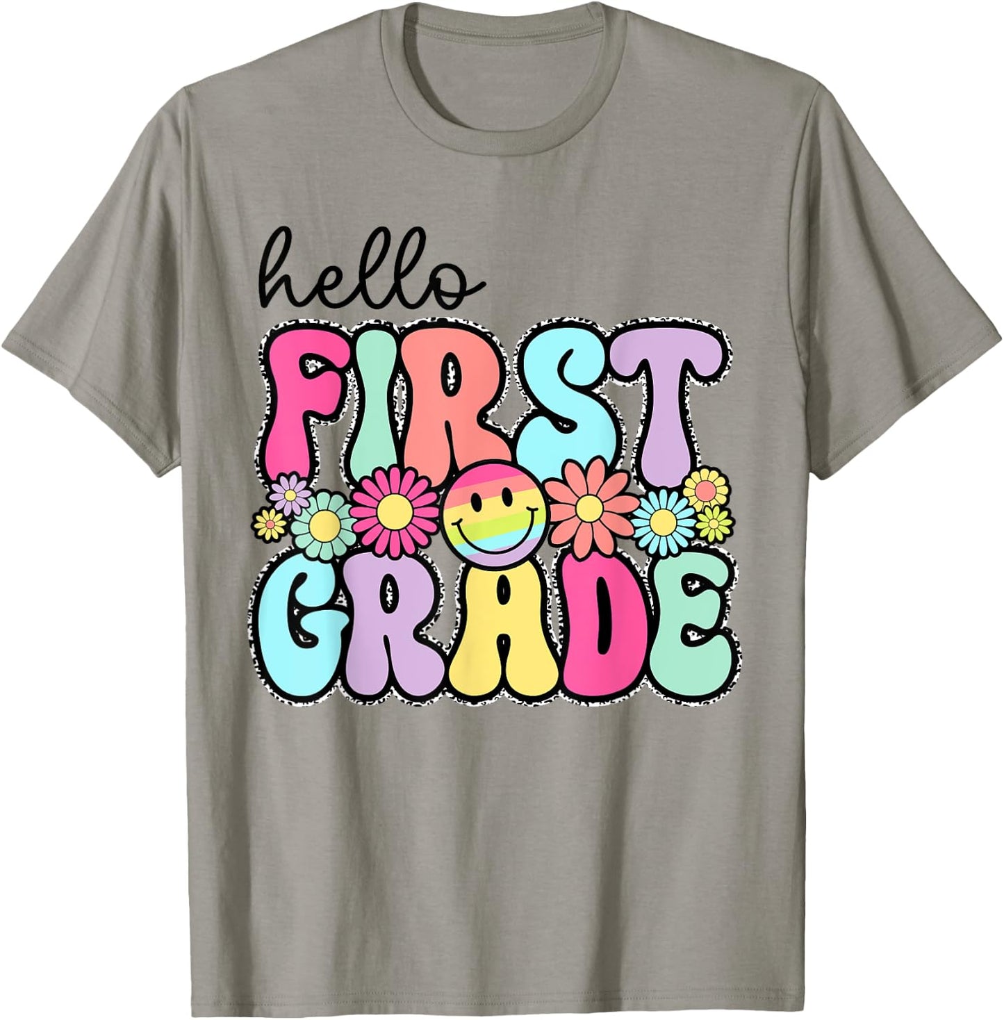 Hello First Grade 1st Day Back To School Teachers Girls Kids T-Shirt - T-Shirt | Sand
