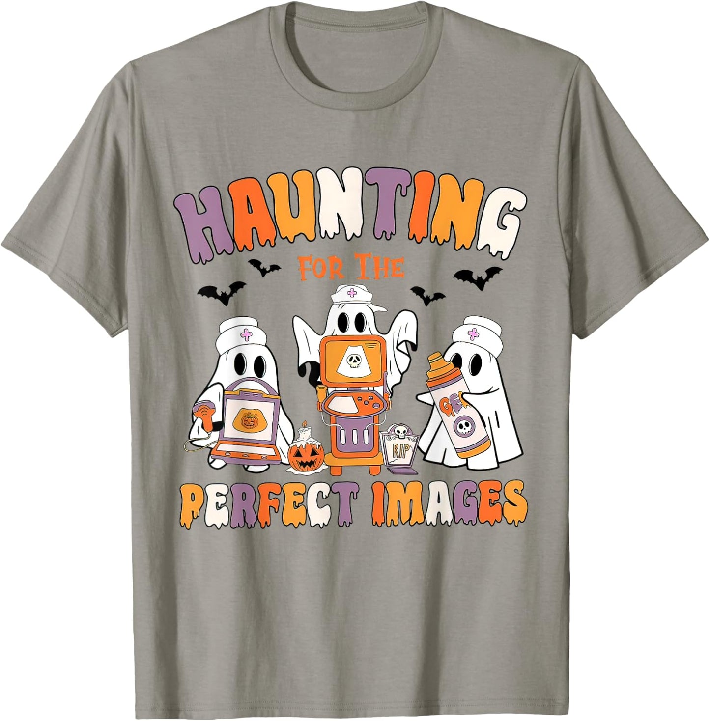 Halloween Sonographer, Ultrasound Tech Halloween, Echo Tech T-Shirt - T-Shirt | Sand