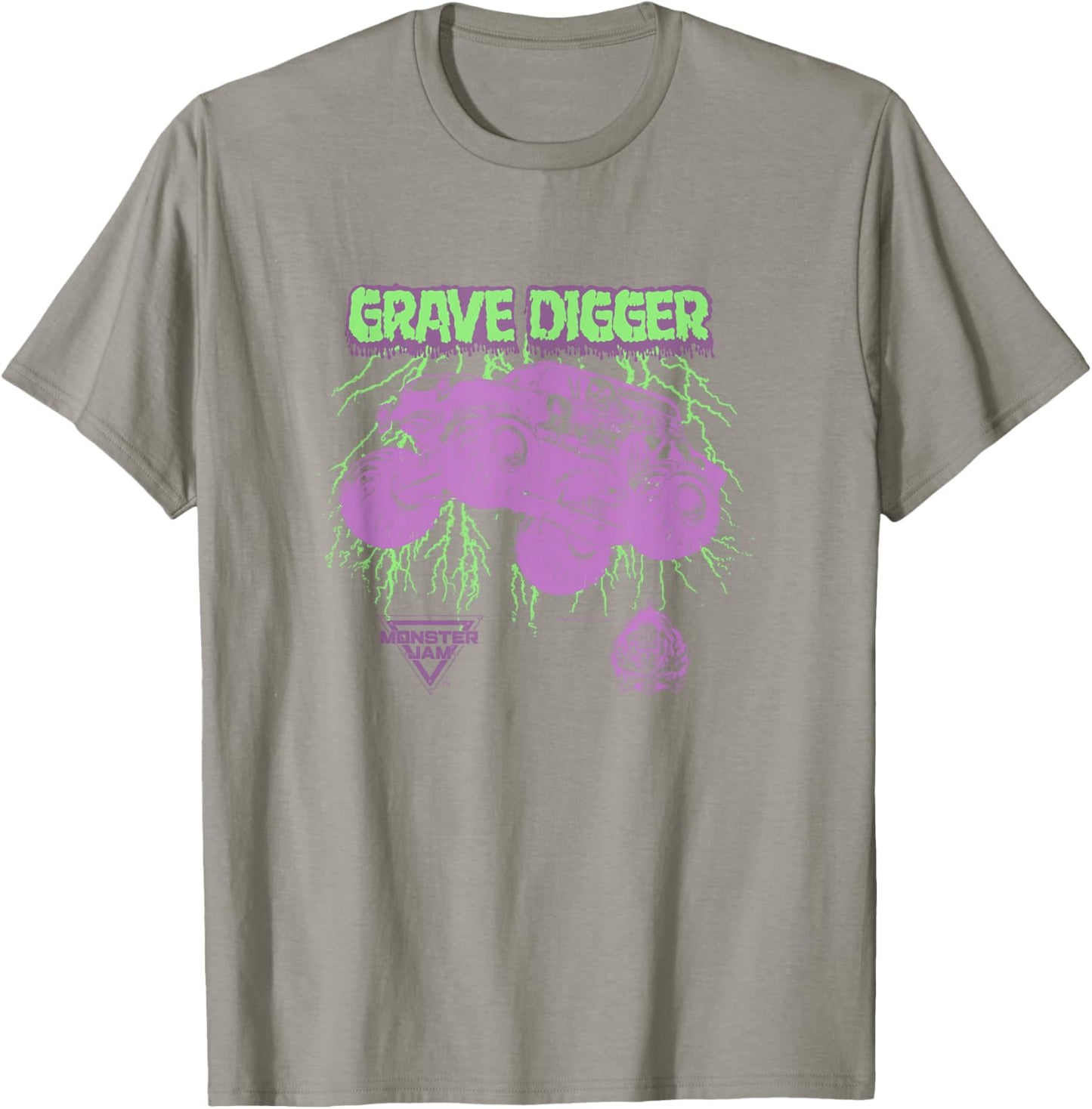 Monster Jam Grave Digger Green Lightning T-Shirt - T-Shirt | Sand