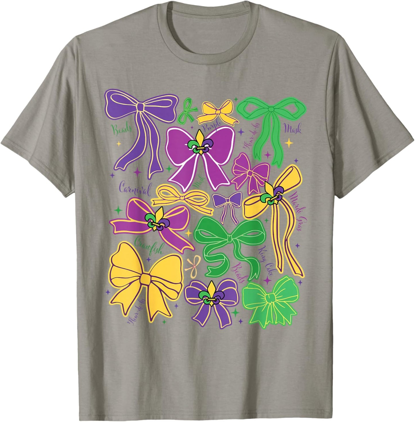 Mardi Gras Coquette Bow Louisiana Masked Women Kids Checkred T-Shirt - T-Shirt | Sand