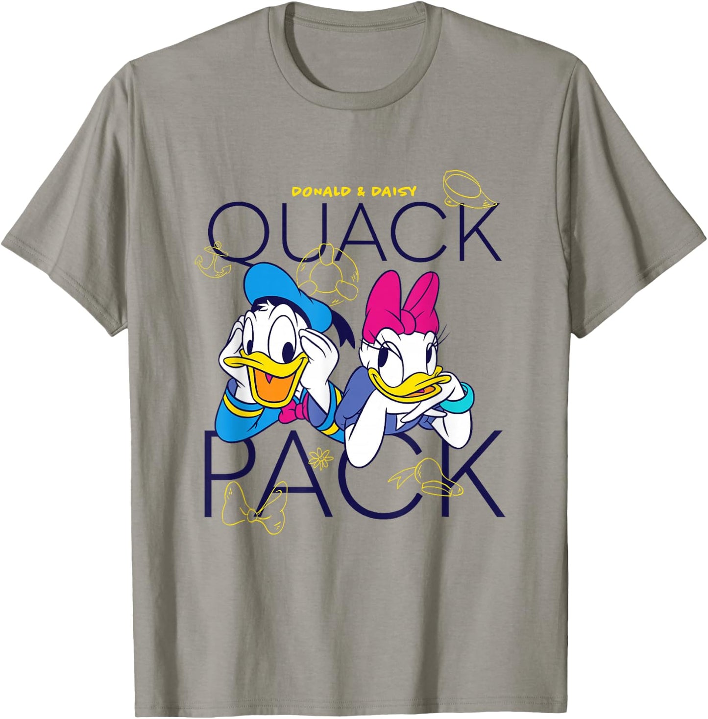 Disney Mickey and Friends Donald Daisy Quack Pack Chest Logo T-Shirt - T-Shirt | Sand
