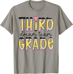 Third Grade Dream Team Back To School 3rd Grade Teacher T-Shirt - T-Shirt | Sand