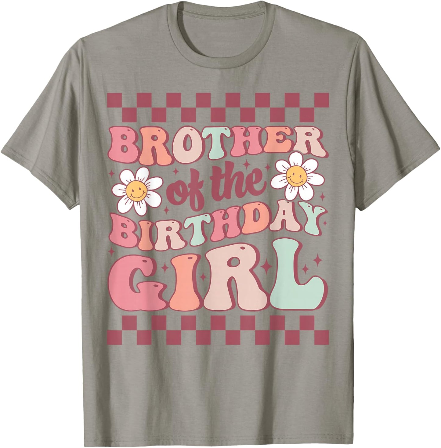 Brother of The Birthday Girl Family Groovy Birthday Party T-Shirt - T-Shirt | Sand