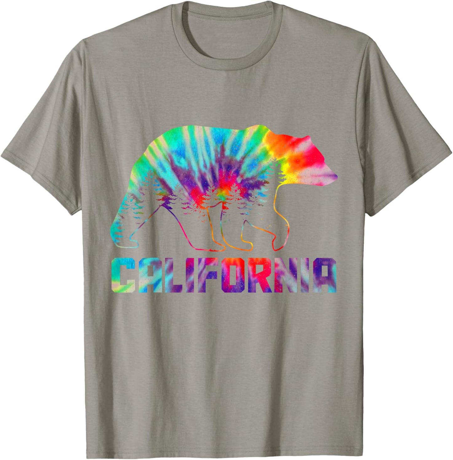 California Tie Dye Bear Pride Outdoor Vintage Cali T-Shirt - T-Shirt | Sand