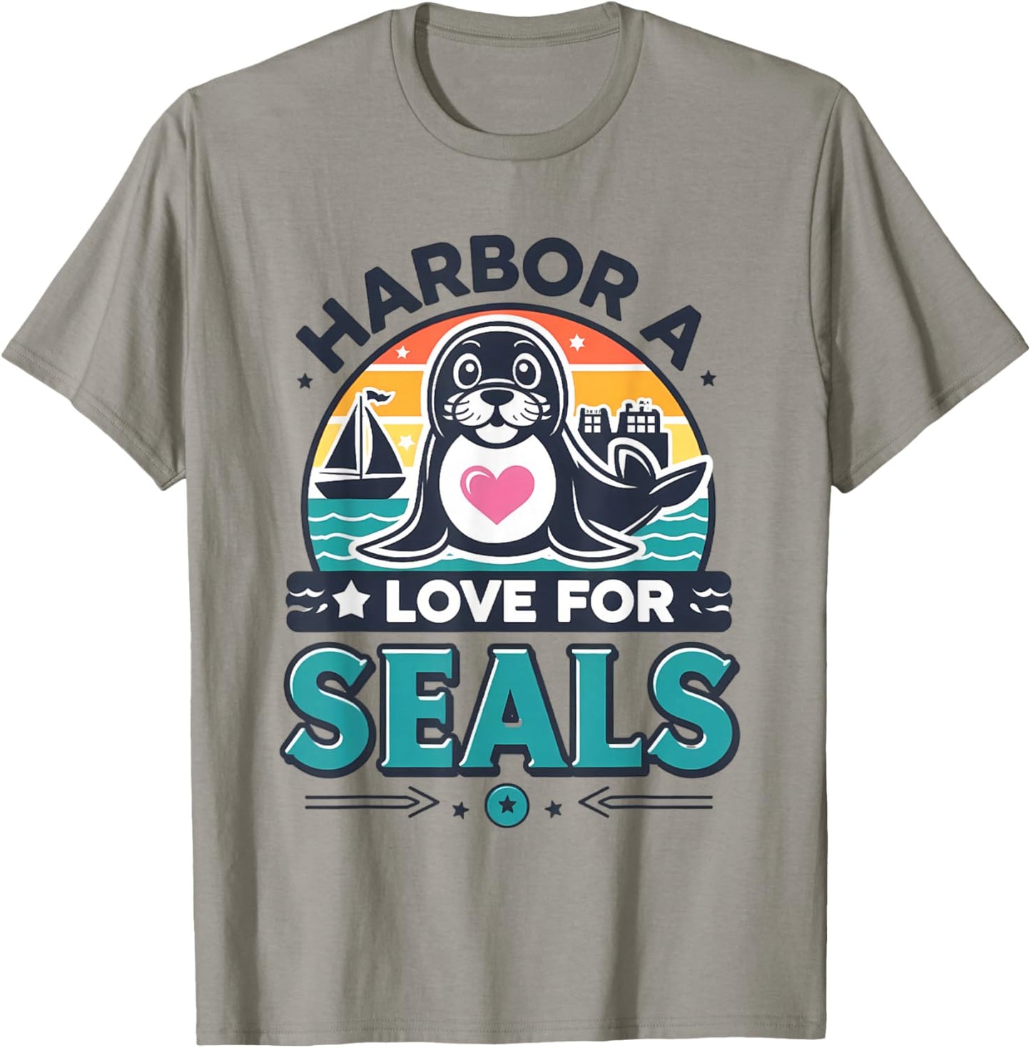 Funny Harbor Seal Animal Lover Men Women Kids T-Shirt - T-Shirt | Sand