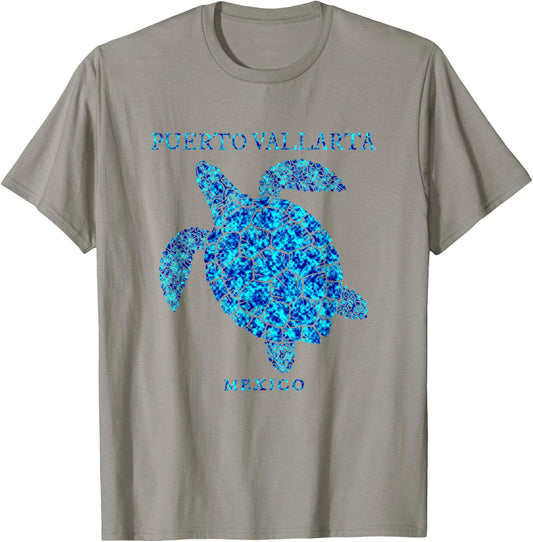 Puerto Vallarta Mexico Sea Turtle Colorful Cruise Souvenir T-Shirt - T-Shirt | Sand
