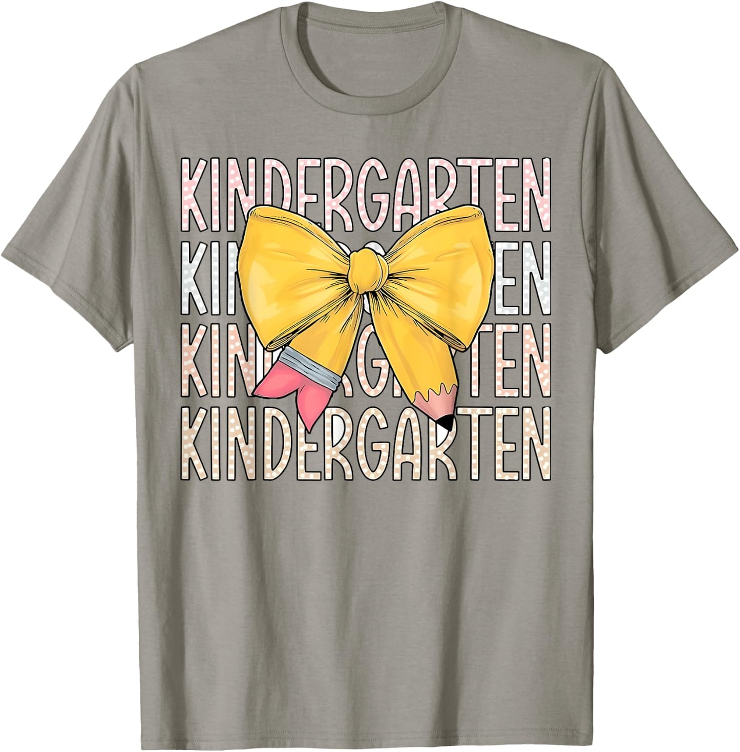 Hello Kindergarten Back To School Retro Cute Coquette Pencil T-Shirt - T-Shirt | Sand