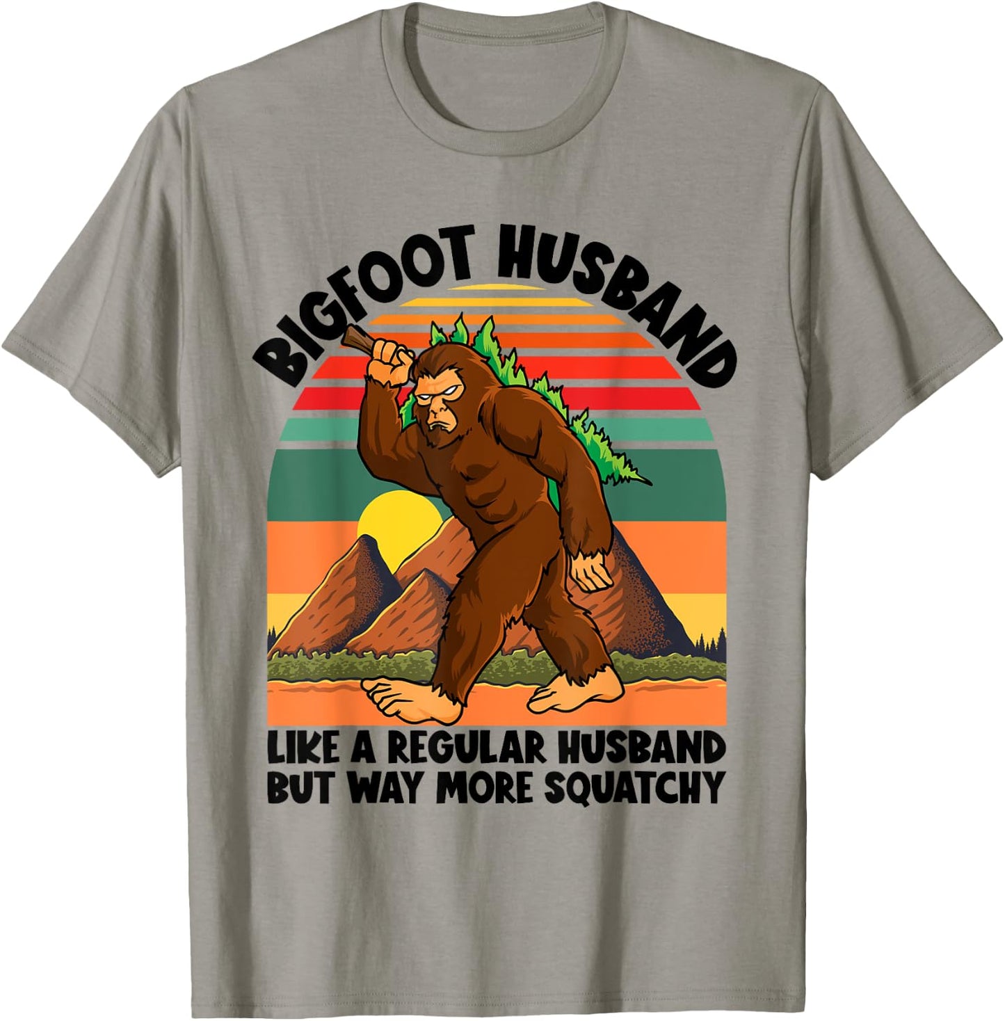 Bigfoot Husband Wedding Bachelor Party Matching Sasquatch T-Shirt - T-Shirt | Sand