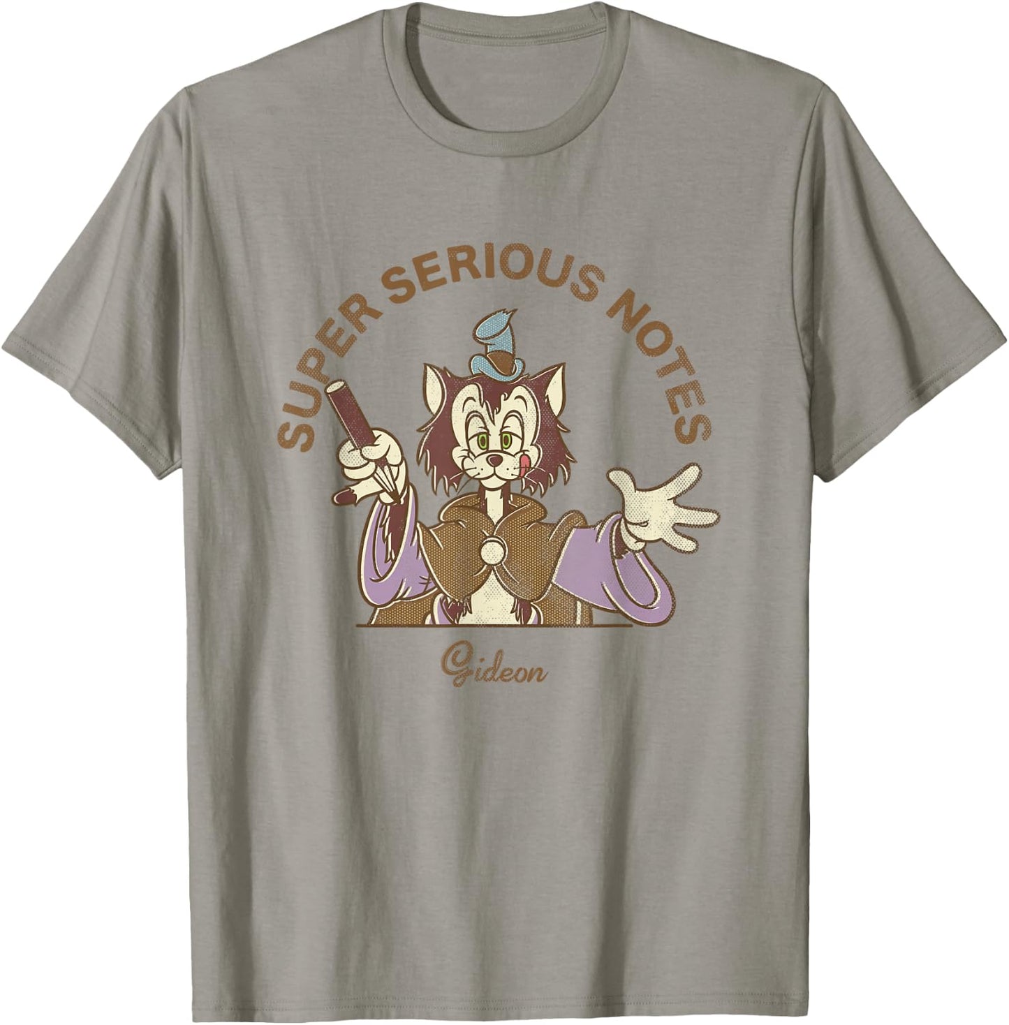 Disney Pinocchio Super Serious Notes Gideon Retro Big Logo T-Shirt - T-Shirt | Sand