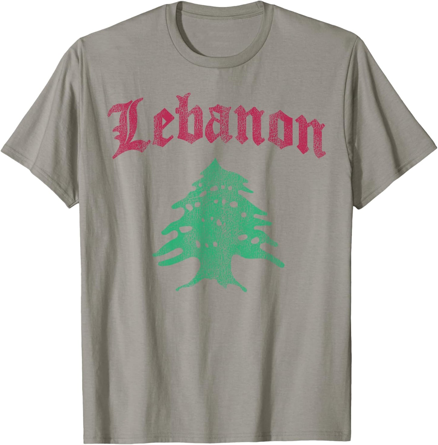 Vintage Lebanese Flag of Lebanon Souvenir Men Kids and Women T-Shirt - T-Shirt | Sand