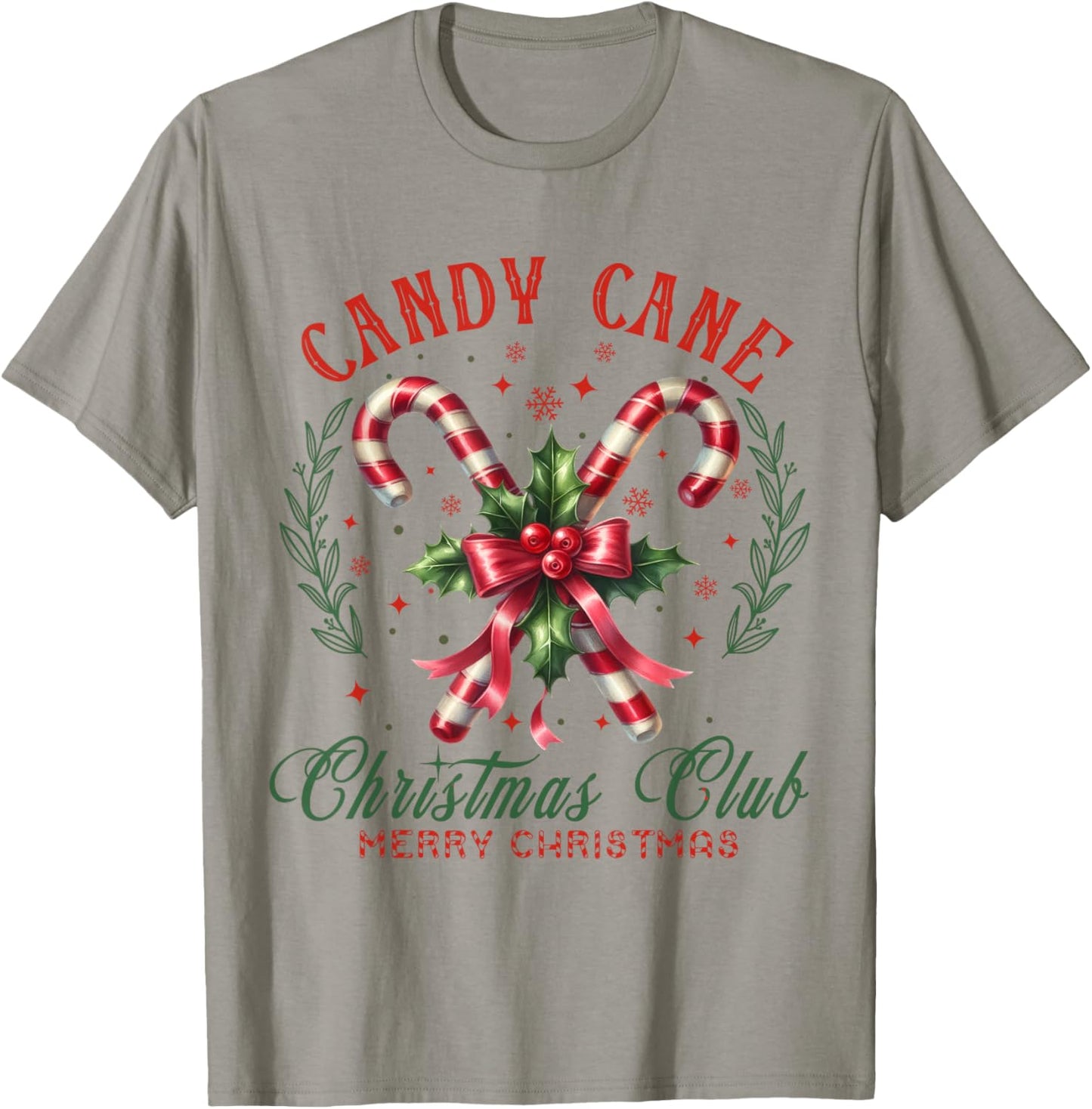Christmas Holiday Season Xmas Candy Cane Christmas Club T-Shirt - T-Shirt | Sand