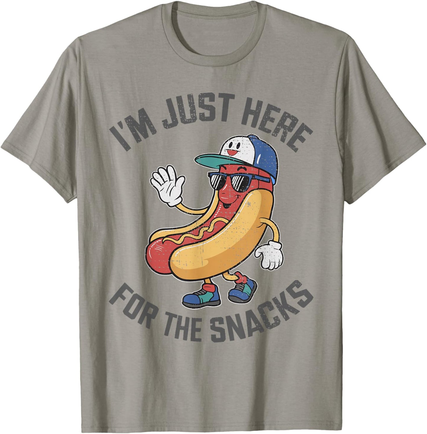 Funny I'm Just Here For The Snacks Football T-Shirt - T-Shirt | Sand