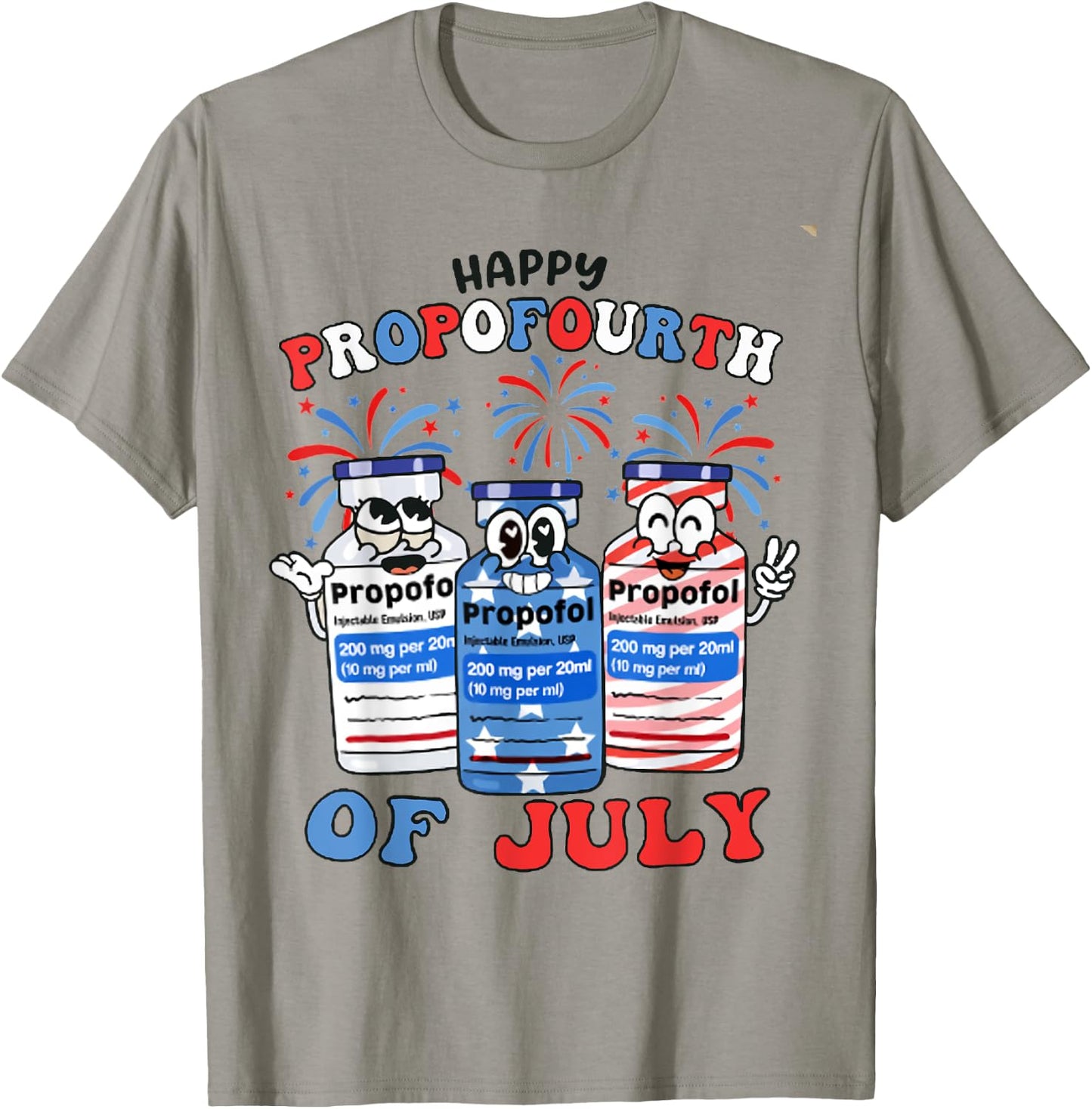 Retro ICU Nurse 4th of July Propofol Intensive Care Unit Men T-Shirt - T-Shirt | Sand