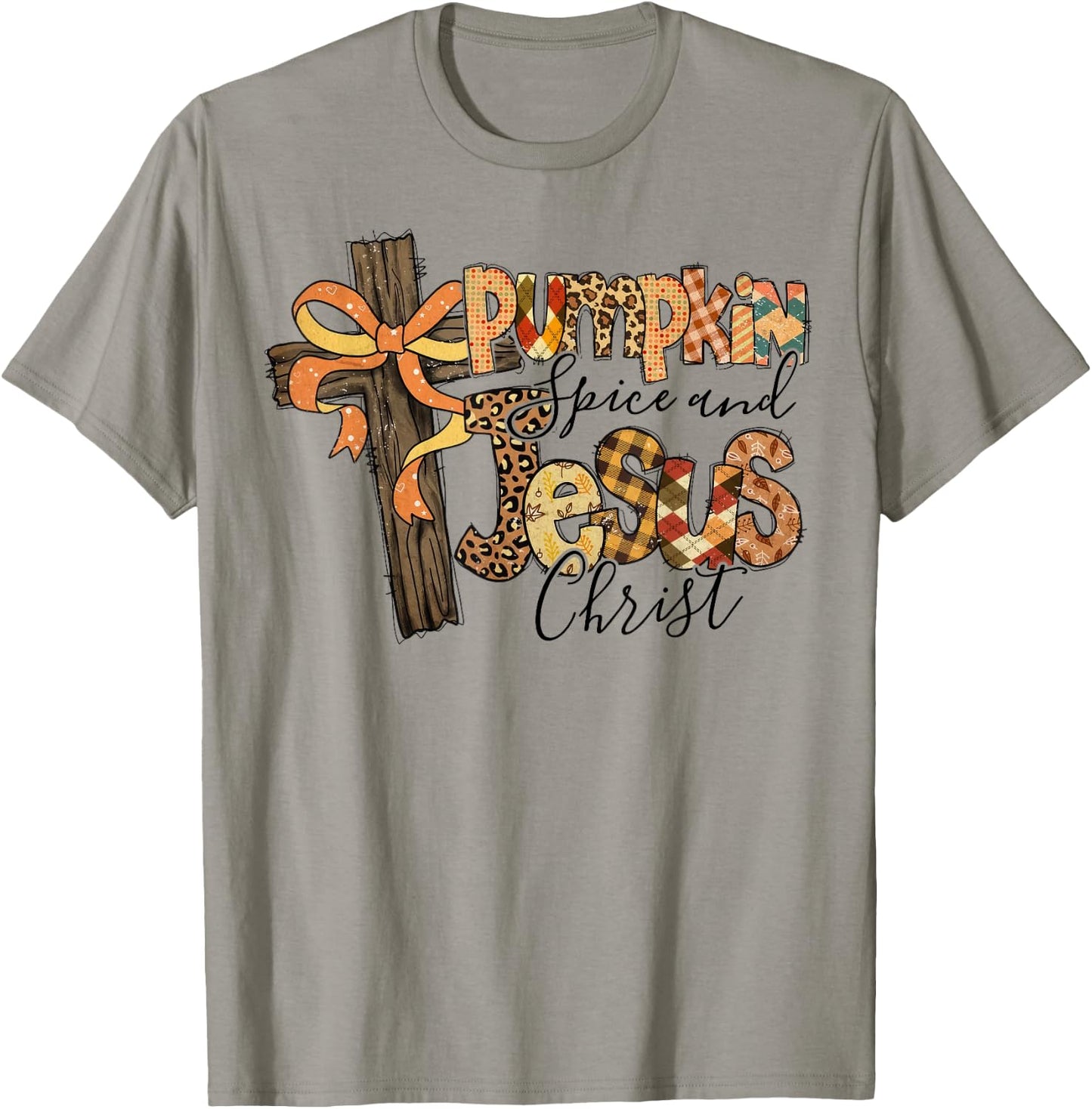 Pumpkin Spice Jesus Christ Funny Fall Thanksgiving Christian T-Shirt - T-Shirt | Sand