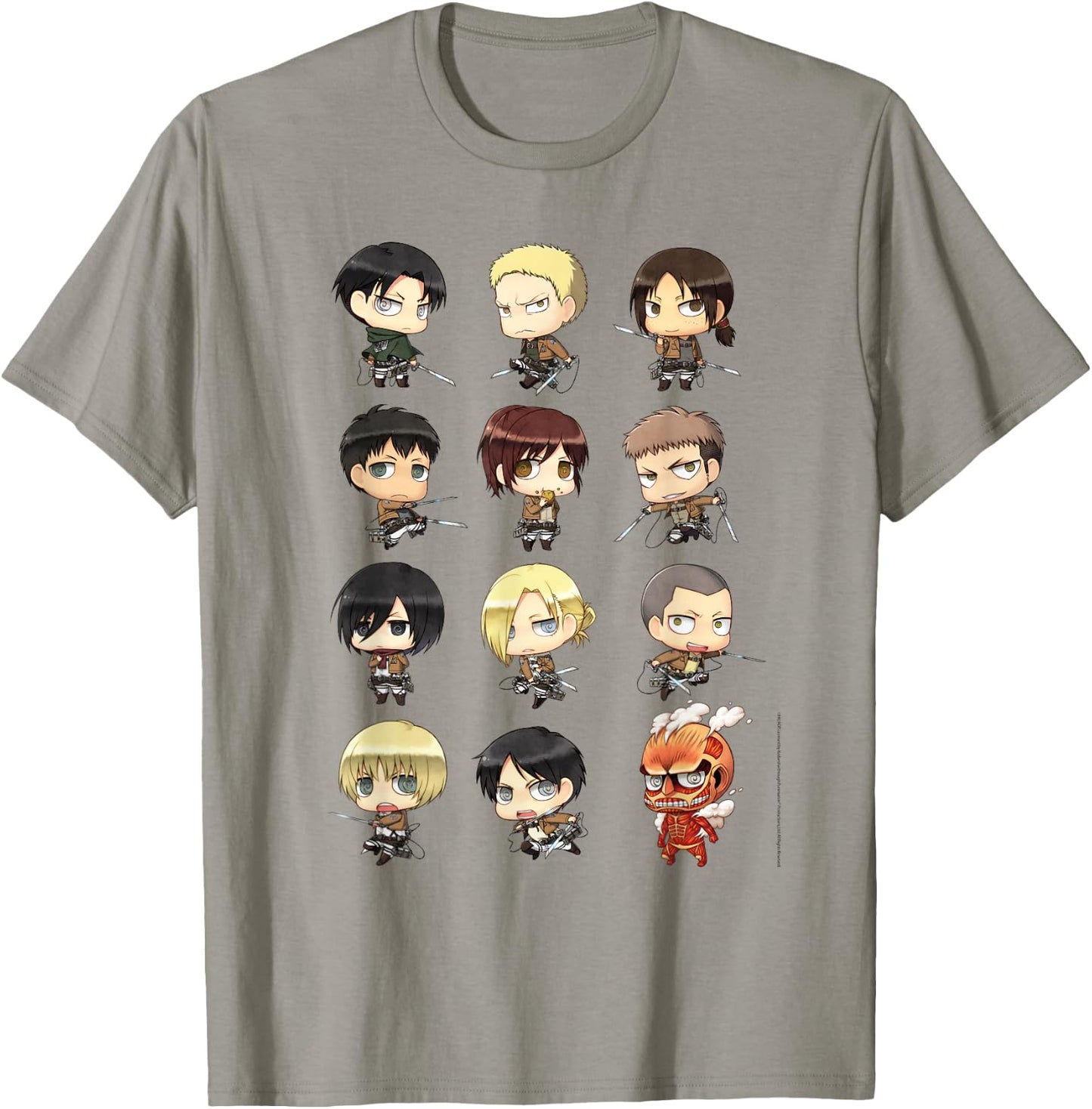Attack on Titan Chibi All Characters Anime T-Shirt - T-Shirt | Sand
