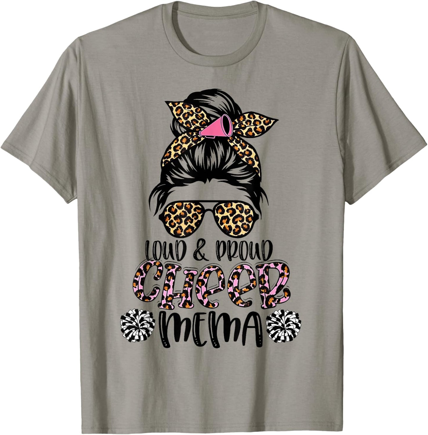 Loud And Proud Cheer Mema Leopard Mother's Day T-Shirt - T-Shirt | Sand