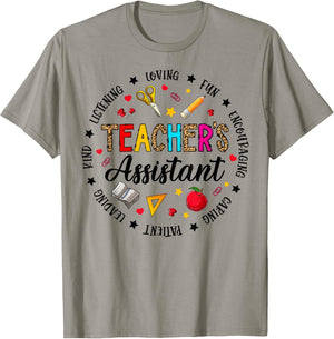 Retro Teacher Assistant Teacher Appreciation Back To School T-Shirt - T-Shirt | Sand
