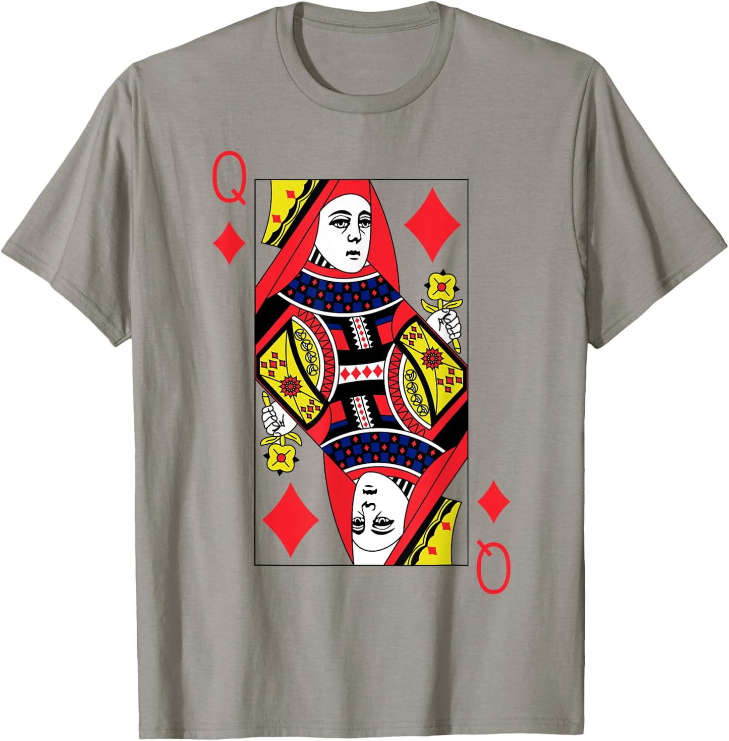 Queen of Diamonds Playing Cards Halloween Party Costume T-Shirt - T-Shirt | Sand