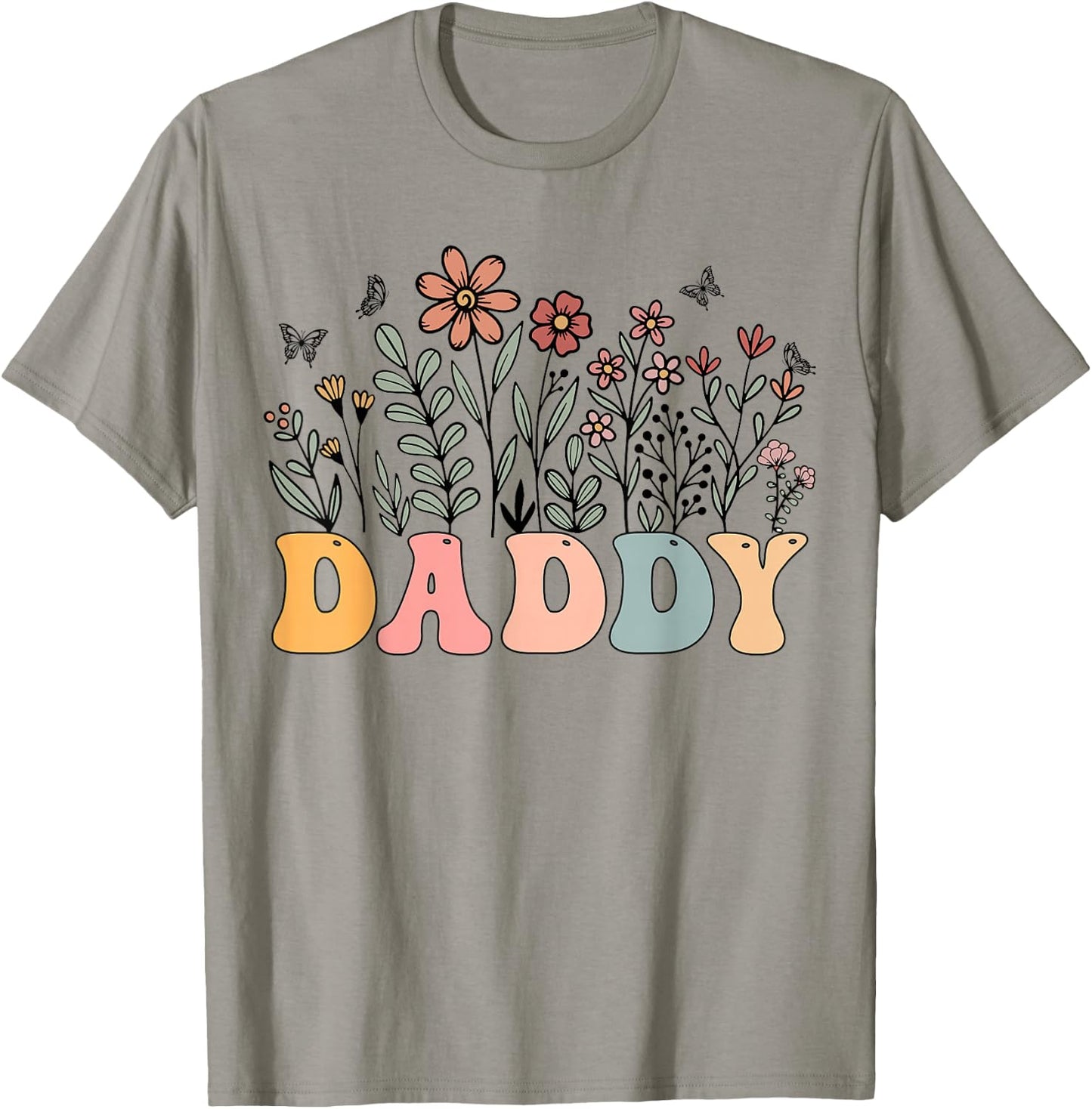 Daddy Wildflower Groovy Retro Hippie Family Matching T-Shirt - T-Shirt | Sand